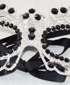 Masquerade Crystal Mask Silver and Black