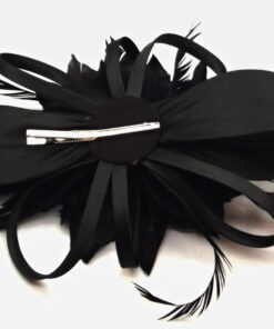 Alternative view of Black Fascinator with Feathers Flower And Ribbon
