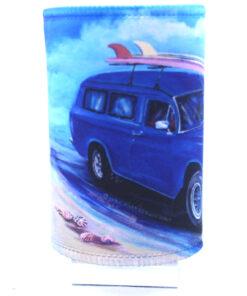 Alternative view of Holden Classic Blue EH Van With Surfboards Neoprene Stubby Holder Cooler - Jenny Sanders