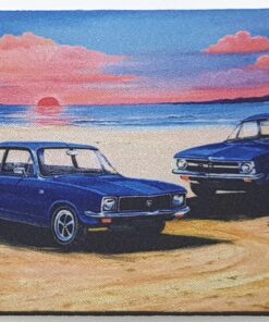 Holden Classic 2 Blue Toranas Neoprene Coaster - Jenny Sanders