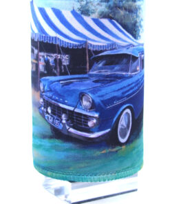 Holden Classic Blue With Caravan Neoprene Stubby Holder Cooler - Jenny Sanders