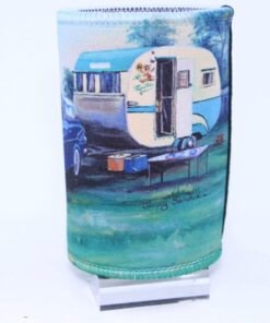 Alternative view of Holden Classic Blue With Caravan Neoprene Stubby Holder Cooler - Jenny Sanders