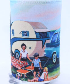 Alternative view of Holden With Caravan Picnic At Tambouri Neoprene Stubby Holder Cooler - Jenny Sanders