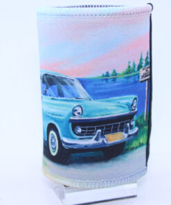 Holden With Caravan Picnic At Tambouri Neoprene Stubby Holder Cooler - Jenny Sanders