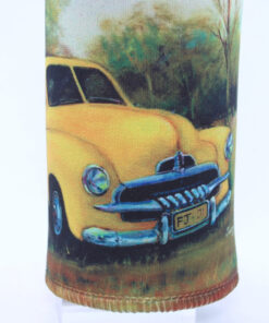 Holden FJ Lemon Yellow Neoprene Stubby Holder Cooler - Jenny Sanders