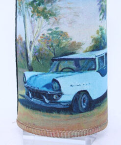 Holden Oldie With Caravan Neoprene Stubby Holder Cooler - Jenny Sanders