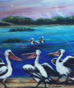 Jenny Sanders Pelican And Boat Luggage Tag