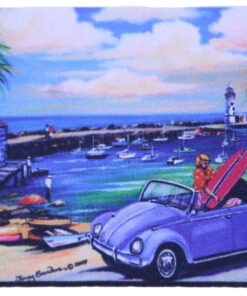 Blue VW Convertible Neoprene Coaster - Jenny Sanders
