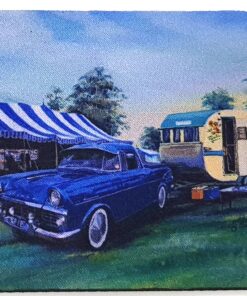 Holden Classic Blue With Caravan Neoprene Coaster - Jenny Sanders