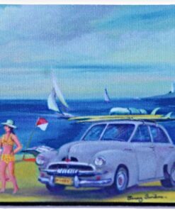 Holden FJ At The Beach Neoprene Coaster - Jenny Sanders