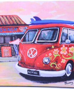 The Shack Red VW Kombi Neoprene Coaster - Jenny Sanders