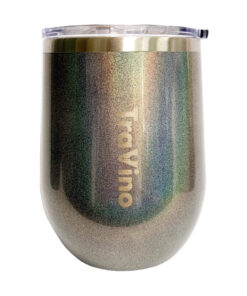 TraVino Vacuum Insulated Stemless Glitter Iridescent Wine Tumbler