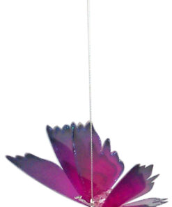Pink Butterfly Suncatcher With Spherical Teardrop Crystal
