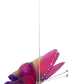 Mulit-coloured Butterfly Suncatcher With Spherical Teardrop Crystal