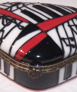 Benaya Art Gossamer Ceramic Allegro Heart Shape Trinket Box