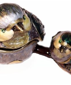 Garden Birds On A Branch Hinged Pewter Trinket Box