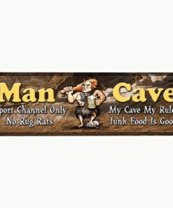 Man Cave My Cave My Rules Rubber Backed Bar Runner