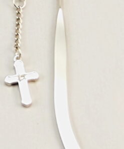 Silver Cross With Diamonte Bookmark