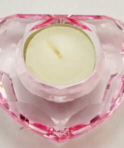 Acrylic Pink Heart Shaped Tea Light Holder Set Of Two