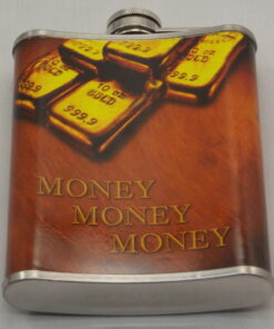Stainless Steel Mystic Gold Bars Hip Flask