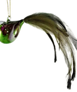 Alternative view of Hanging Green Glass Birds Set of 2 Green