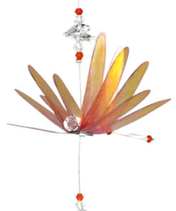 Orange Dragonfly Suncatcher With Heart