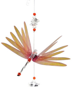 Alternative view of Orange Dragonfly Suncatcher With Heart