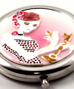 Vanity Fair Compact Mirror Yvette Jordan Lady With Candlestick Phone