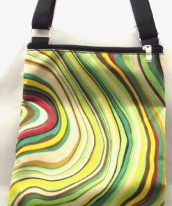 Alternative view of Abstract Green Swirls Pattern Crossbody Handbag And Wallet Set