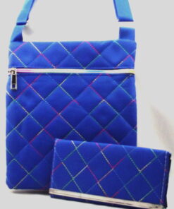 Blue Crossbody Handbag And Wallet Set