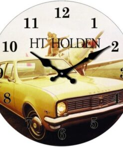 HT Holden Round Wall Table Shelf Glass Clock Analogue