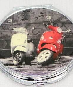 Red And White Vespa Compact Mirror