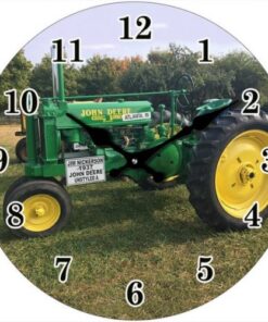 John Deere Round Wall Table Shelf Analogue Glass Clock