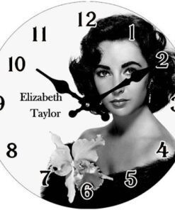 Elizabeth Taylor Round Wall Table Shelf Analogue Glass Clock