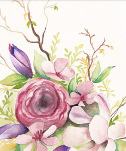 Magnolia Floral Bunch Wall Art By Lisa Schroder