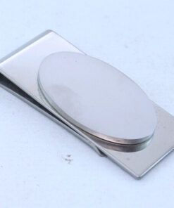 Silver Money Clip With Oval Shape For Engraving