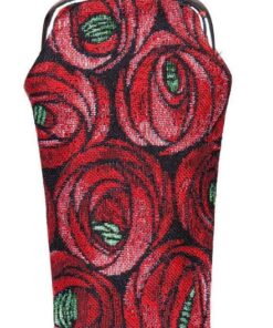 Tapestry Rose Pattern Glasses Or Makeup Case Pouch