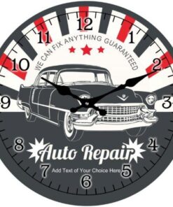 Auto Repair Round Analogue Glass Wall Table Shelf Clock