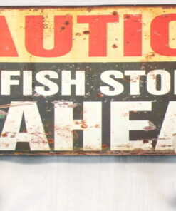 CAUTION FISH STORIES AHEAD Wall Mounted Double Hooks