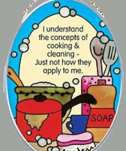 Joan Baker Glass Cooking and Cleaning Suncatcher Oval