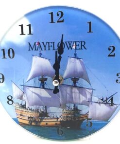 Mayflower Wall Table Shelf Round Glass Clock Analogue