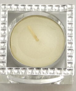 Square Clear With Diamontes Tealight Holder Set Of Four