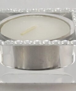Alternative view of Square Clear With Diamontes Tealight Holder Set Of Four