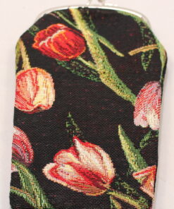 Tapestry Red Tulips Pattern Glasses Or Makeup Case Pouch