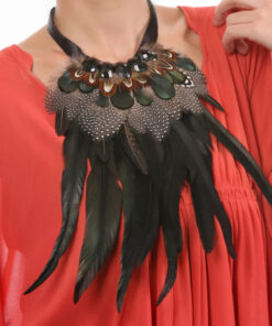 Sistaco Racy And Baroque Feather Black Necklace