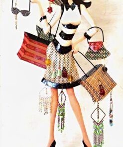 Alternative view of Elegant Shopping Girl With Gold Hat Metal Jewellery Organizer Stand
