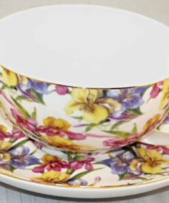 Clarissa Teacup And Saucer Fine White Porcelain Royal Devonshire
