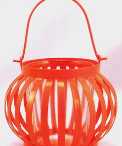 Orange Metal Lantern Tealight Holder