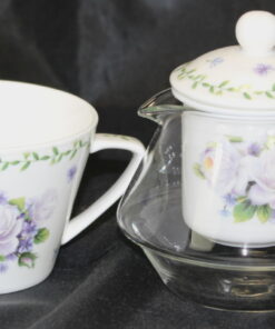 Alternative view of Tea For One Purple Rose Teapot Infuser And Cup