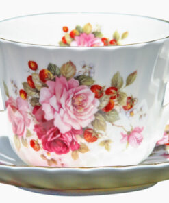 Marlborough Staffordshire Fine Bone China Roses And Strawberry Cup And Saucer